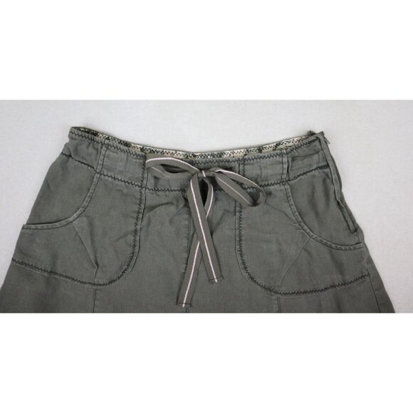 L.O.G.G H&M - WOMEN'S GREEN A-LINE LINEN BLEND KNEE LENGTH SKIRT SIZE 10 - FLAWS - Picture 7 of 11